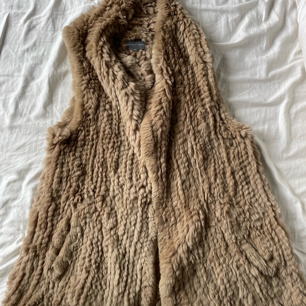 Watson x watson 100% rabbit fur vest size xs